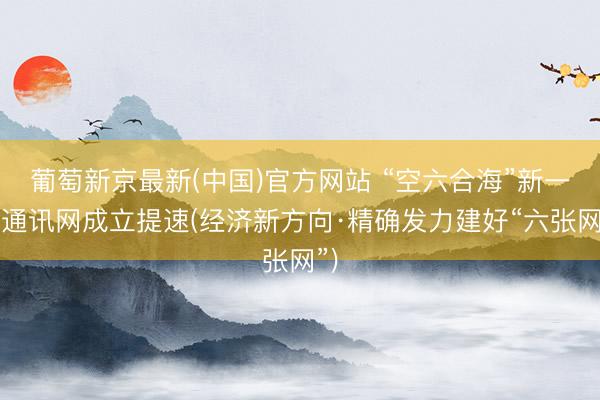 葡萄新京最新(中国)官方网站 “空六合海”新一代通讯网成立提速(经济新方向·精确发力建好“六张网”)