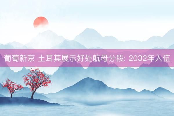 葡萄新京 土耳其展示好处航母分段: 2032年入伍
