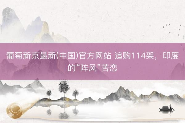 葡萄新京最新(中国)官方网站 追购114架，印度的“阵风”苦恋