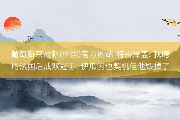 葡萄新京最新(中国)官方网站 特雷泽盖: 我聘用法国后成双冠王， 伊瓜因也契机但他毁掉了