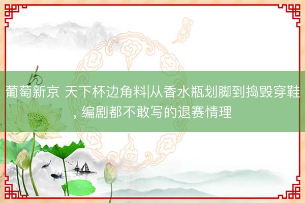 葡萄新京 天下杯边角料|从香水瓶划脚到捣毁穿鞋， 编剧都不敢写的退赛情理