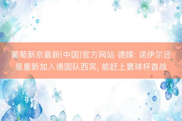 葡萄新京最新(中国)官方网站 德媒: 诺伊尔还是重新加入德国队西宾， 能赶上寰球杯首战