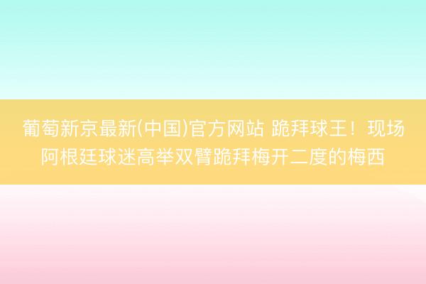 葡萄新京最新(中国)官方网站 跪拜球王！现场阿根廷球迷高举双臂跪拜梅开二度的梅西